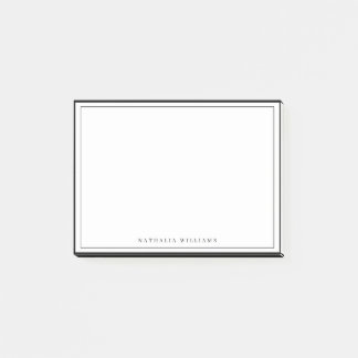 Eenvoudig Basis Persoonlijk Zwart Rand Briefpapier Post-it® Notes