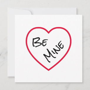 Eenvoudig Be Mine Open Rode Hart Valentijnsdag Kaa Feestdagenkaart