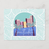 Eenvoudig Beach Weddenschap Budget sparen de Datum Aankondigingskaart (Voorkant)