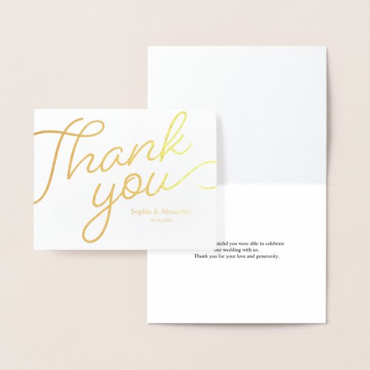 Eenvoudig bedankt voor het Calligrafiescript Wedde Folie Kaarten (Display)