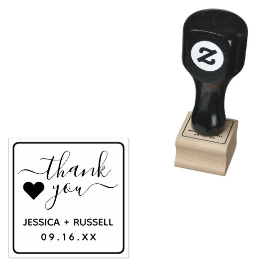 Eenvoudig bedankt voor je huwelijk 	rubberstempel (Gestempeld)