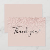 Eenvoudig Bedrijfs Script Dank Je Wel Rose Goud Briefkaart (Voorkant / Achterkant)