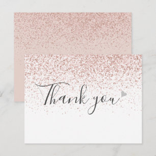 Eenvoudig Bedrijfs Script Roze Goud Bedankt  Briefkaart