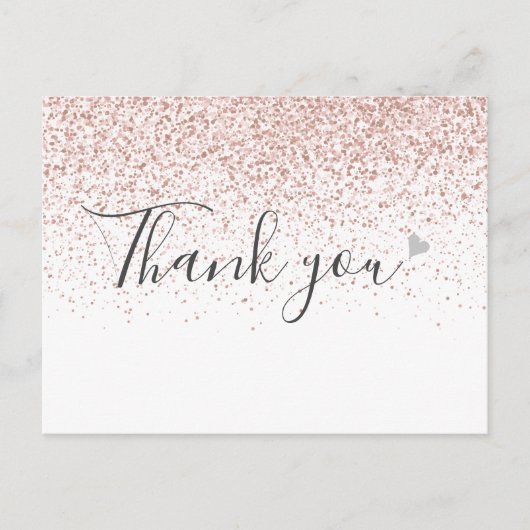 Eenvoudig Bedrijfs Script Roze Goud Bedankt  Briefkaart (Voorkant)