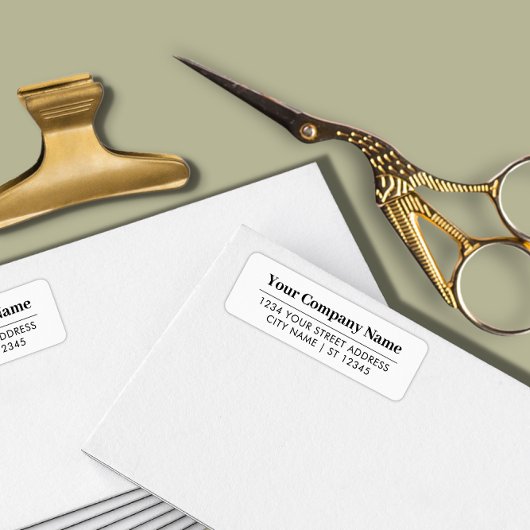 Eenvoudig bedrijfsformulier etiket