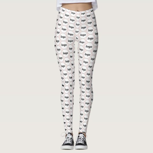 Eenvoudig bedrijfspatroon Blush roze Leggings (Voorkant)