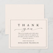 Eenvoudig begrafenismonument bedankkaart (Voorkant / Achterkant)