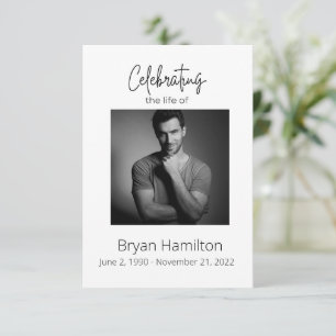 Eenvoudig begrafenissympathie Foto Memorial Prayer Kaart