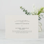Eenvoudig beige Bride Parents Wedding Invitation Kaart (Staand voorkant)