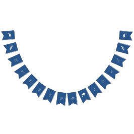 Eenvoudig beige en blauw Afstuderen Vlaggetjes