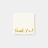Eenvoudig beige en gouden dank U briefing Post-it® Notes (Voorkant)
