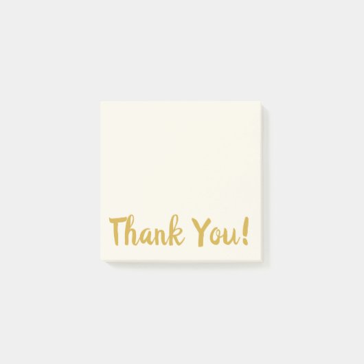 Eenvoudig beige en gouden dank U briefing Post-it® Notes (Voorkant)