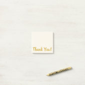 Eenvoudig beige en gouden dank U briefing Post-it® Notes (Op bureau)
