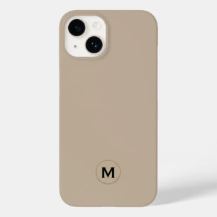 Eenvoudig beige goudmonogram geborsteld goud Case-Mate iPhone 14 hoesje