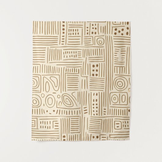 Eenvoudig Beige Japandi Wandkleed (Voorkant)