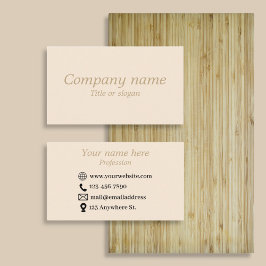 Eenvoudig beige minimalistisch Visitekaartje