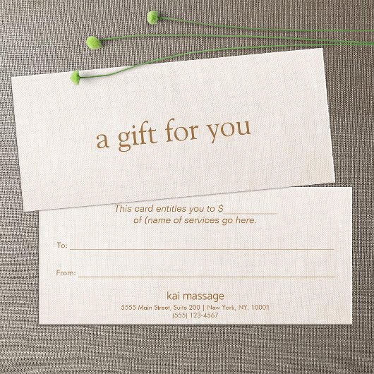 EENVOUDIG BEige Salon Boutique Gift Certificate