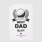 Eenvoudig Beste Pap Door Par Vaderdag Golfhanddoek (Voorkant)