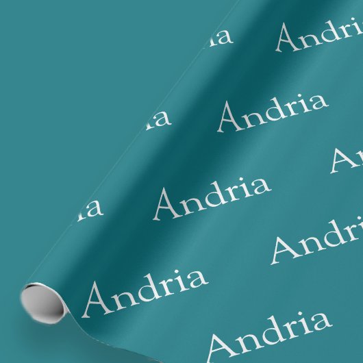 Eenvoudig betegeld monogram | bewerkbaar blauw gro cadeaupapier