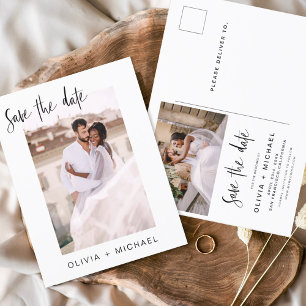 Eenvoudig bewerkbaar sparen de Datumfotominimalist Briefkaart