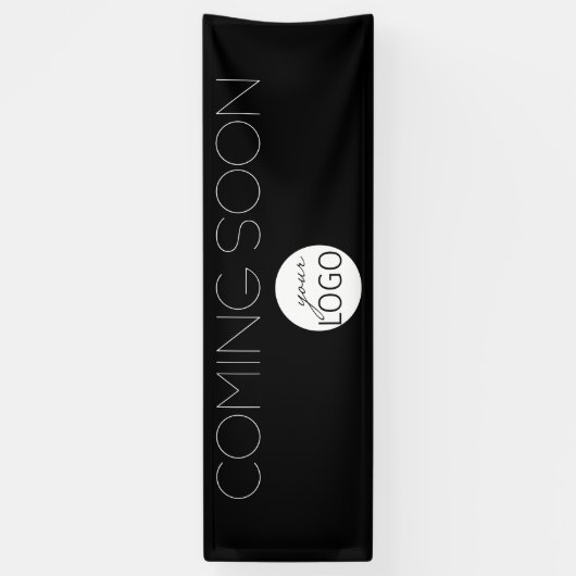 Eenvoudig Binnenkort verkrijgbaar - zwart en wit - Spandoek (Verticaal)