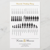 Eenvoudig 'Black' en 'Gold Silhouettes Wedding'-pr (Achterkant)