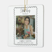 Eenvoudig blad begrafenis viering van het leven keramisch ornament (Links)