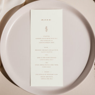 Eenvoudig blad Beige terracotta bruiloft diner men Menu