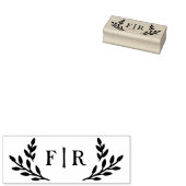 Eenvoudig blad Monogram Rubberstempel (Gestempeld)