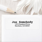 Eenvoudig blanke retour adreslabel etiket (Insitu)