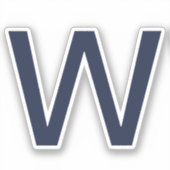 Eenvoudig blauw, aangepast Initiaal Sticker (Voorkant)