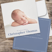 Eenvoudig Blauw Baby Minimalist Minimal Classic Cu Aankondiging