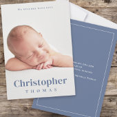 Eenvoudig Blauw Baby Minimalist Minimal Classic Cu Aankondiging