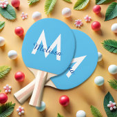 eenvoudig Blauw blauwgroen modern Monogram meisjes Tafeltennisbatje