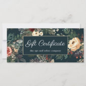 Eenvoudig Blauw Bloemen Klassiek Cadeaubon (Voorkant)