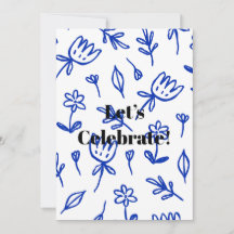 Eenvoudig blauw bloempatroon