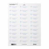 Eenvoudig blauw boog retour adreslabel etiket (Full Sheet)