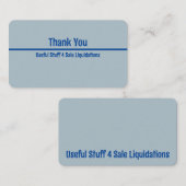 Eenvoudig Blauw Dankkaarten Informatiekaartje (Voorkant / Achterkant)