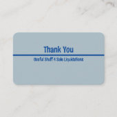 Eenvoudig Blauw Dankkaarten Informatiekaartje (Voorkant)