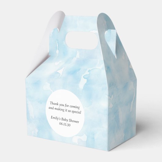 Eenvoudig Blauw Delicate Waterverf Textuurpatroon Bedankdoosjes (Voorkant Zijde)