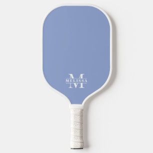 Eenvoudig Blauw Elegant Monogram Pickleball Paddle