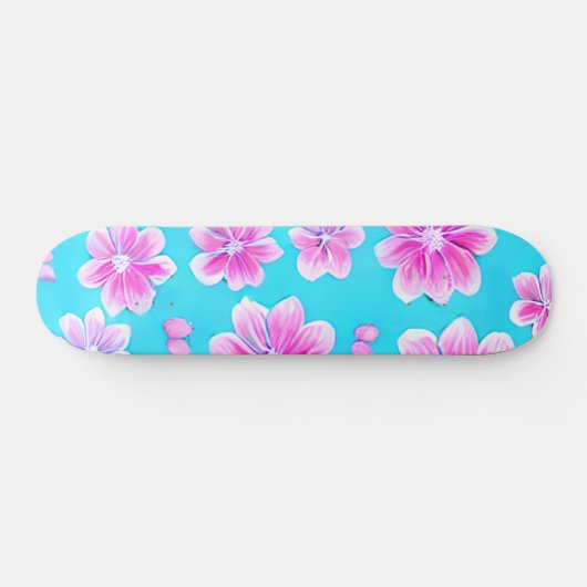 Eenvoudig blauw en roze ventilatorpatroon skateboard (Horizontaal)