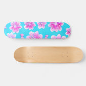 Eenvoudig blauw en roze ventilatorpatroon skateboard (Horizontaal)