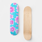 Eenvoudig blauw en roze ventilatorpatroon skateboard (Voorkant)