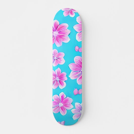 Eenvoudig blauw en roze ventilatorpatroon skateboard (Voorkant)