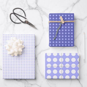 Eenvoudig blauw en wit stippenpatroon inpakpapier vel