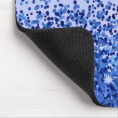 Eenvoudig blauw geborsteld metaal en glitter monog muismat (Hoek)