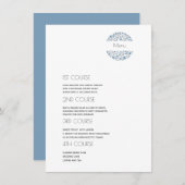 Eenvoudig Blauw grijs 4 Cursus Bruiloft Menu (Voorkant / Achterkant)