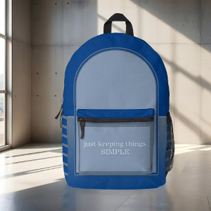 Eenvoudig blauw grijs bedrukte rugzak