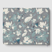 Eenvoudig blauw grijs Cream Floral Welkom Gastenboek (Achterkant)